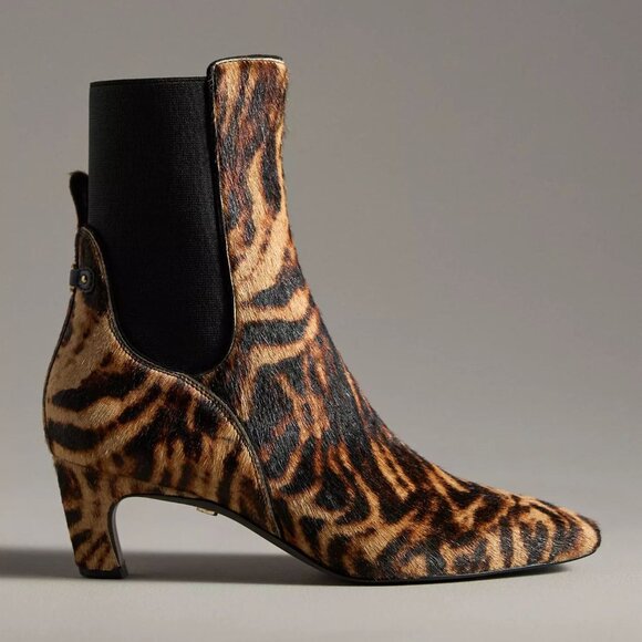 Sam Edelman Margo Ankle Boots Bootie Size 7.5 Kitten Heel Animal Calf Hair NEW - Picture 1 of 16